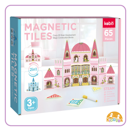 Kebo 2in1 Magic Write Castle Magnetic Tiles (65pcs)