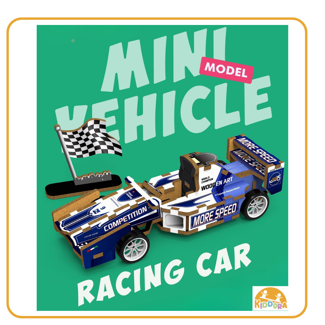 3D Wood Car Puzzle with Pullback Function