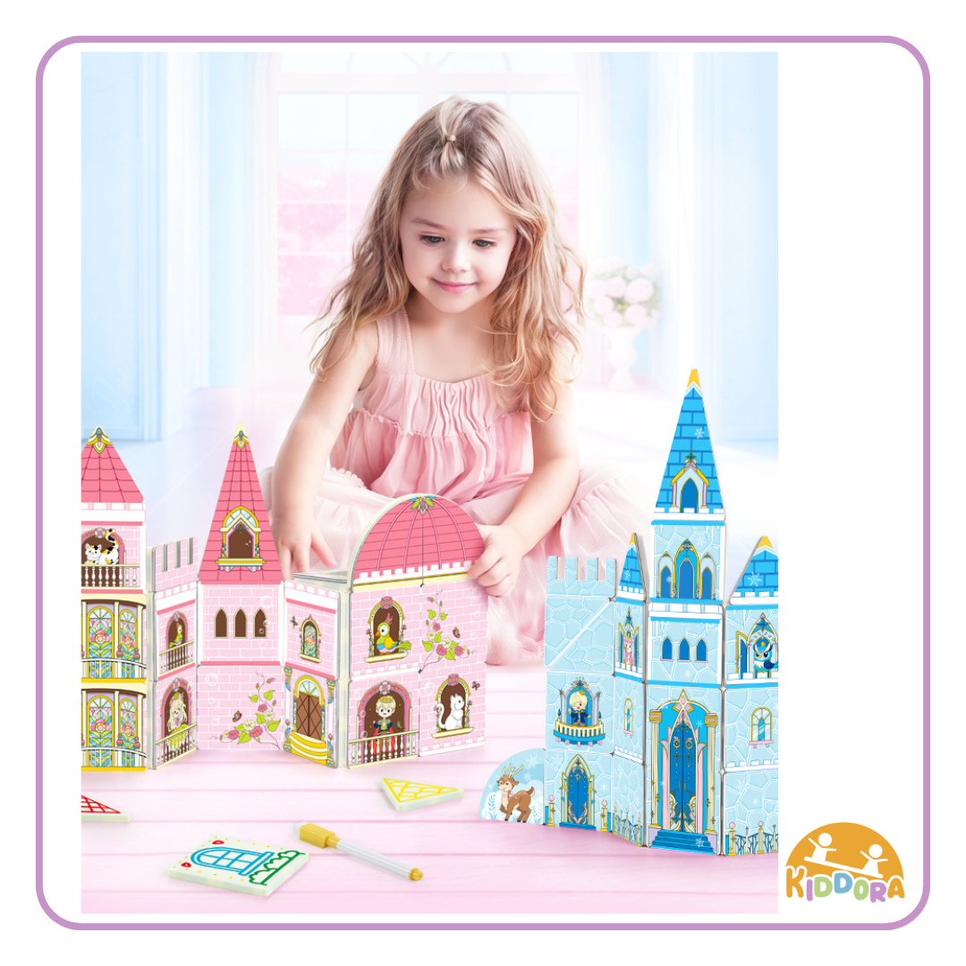 Kebo 2in1 Magic Write Castle Magnetic Tiles (65pcs)
