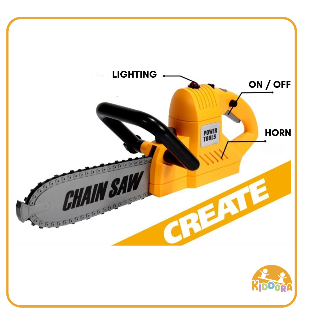 Toy Chainsaw with Safety Gear