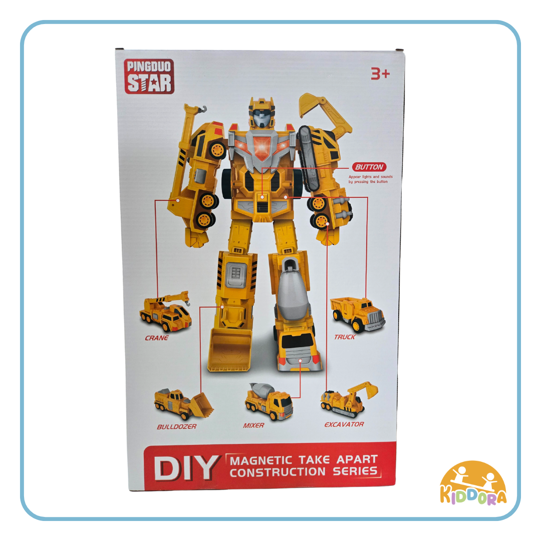 5-in-1 Magnetic Construction Transformer Robot