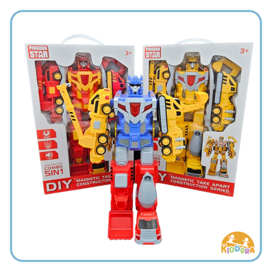 5-in-1 Magnetic Construction Transformer Robot