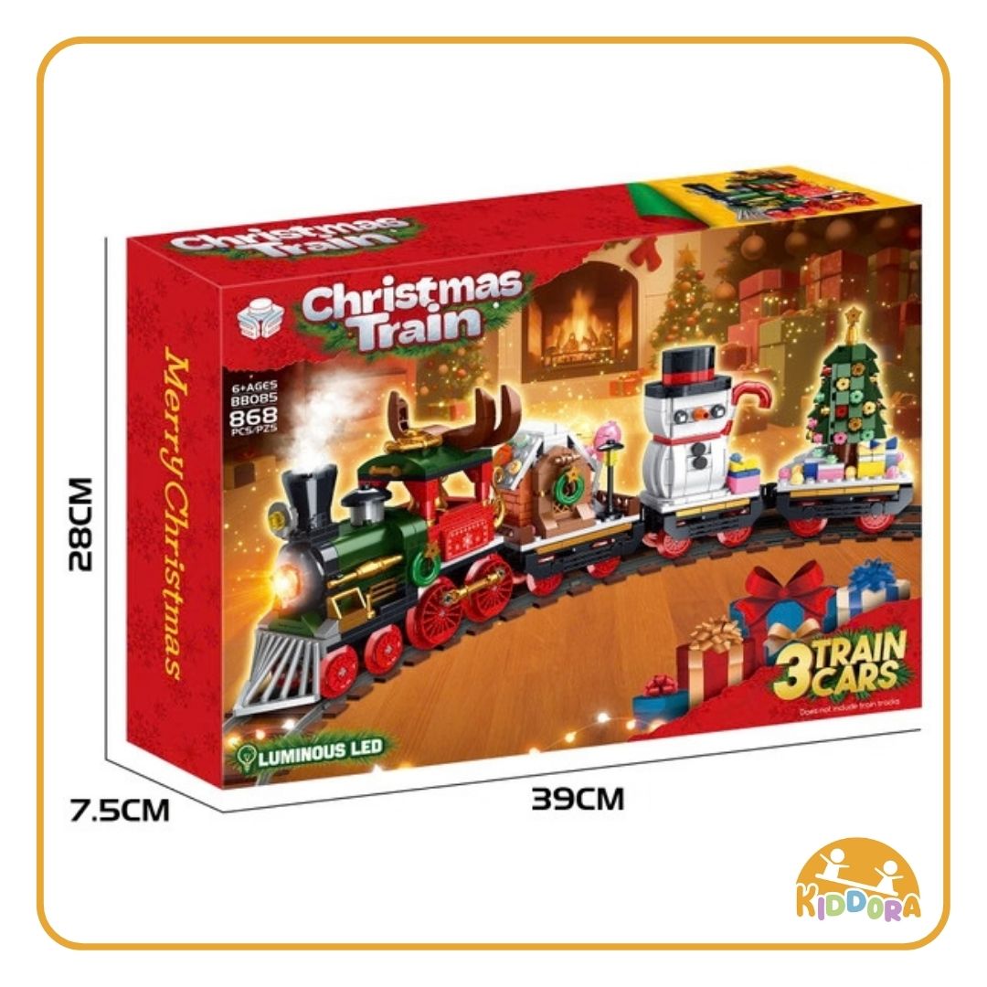 Christmas Train Building Blocks Set box, 39 x 28 x 7.5 cm, 868 pieces