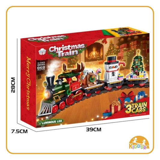 Christmas Train Building Blocks Set box, 39 x 28 x 7.5 cm, 868 pieces