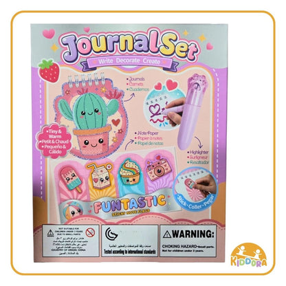 Back of the Cactus Journal Set box showing the journal, highlighter and sticky note flags