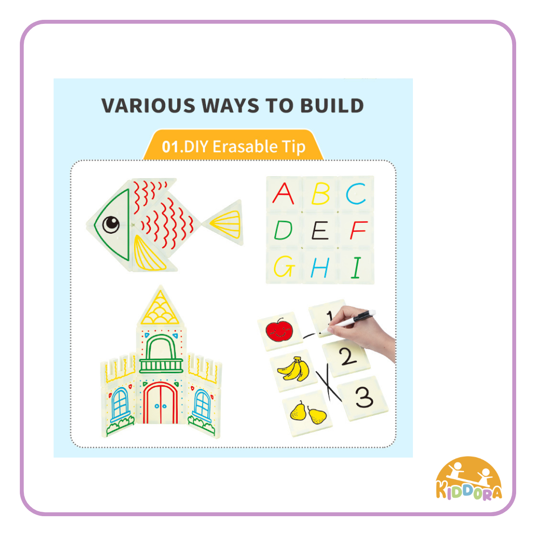 Kebo 2in1 Magic Write Castle Magnetic Tiles (65pcs)