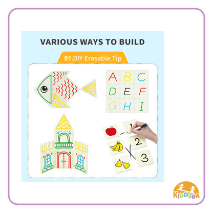 Kebo 2in1 Magic Write Castle Magnetic Tiles (65pcs)