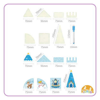 Kebo 2in1 Magic Write Castle Magnetic Tiles (65pcs)