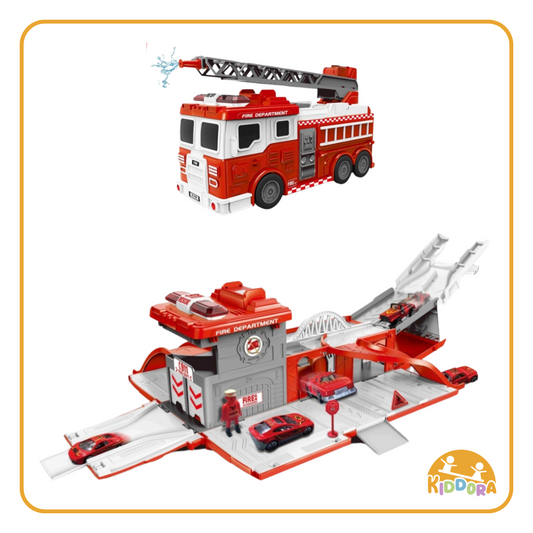 2-in-1 Fire Truck & Station Set